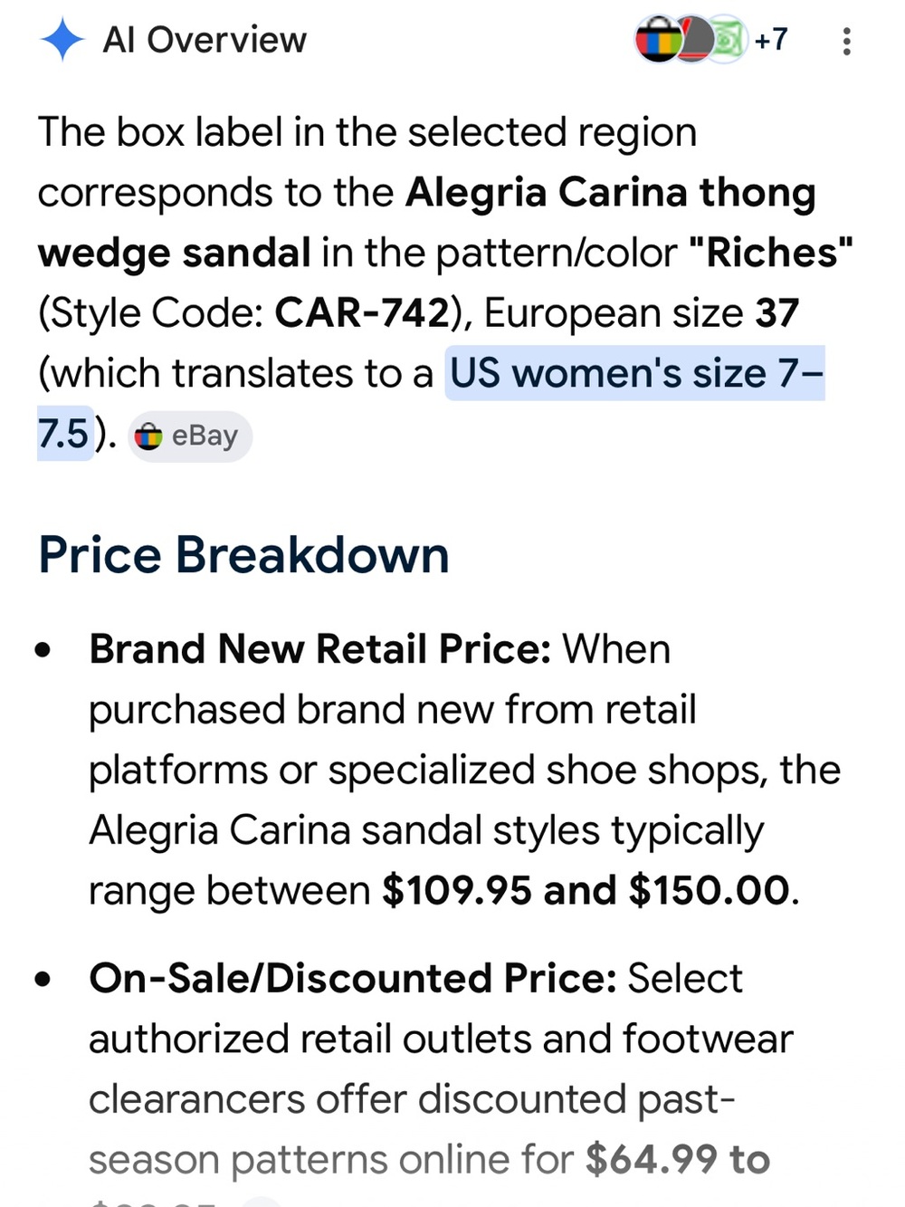 Alegria Multicolor Riches Pattern Thong Wedge Sandal